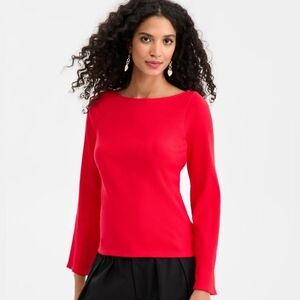 On 34th Women's Knit Boat-Neck Bell-Sleeve Top